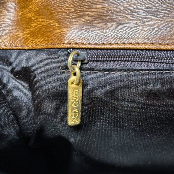 Vintage Escada Leopard Print Structured Briefcase - Picture 9 of 11